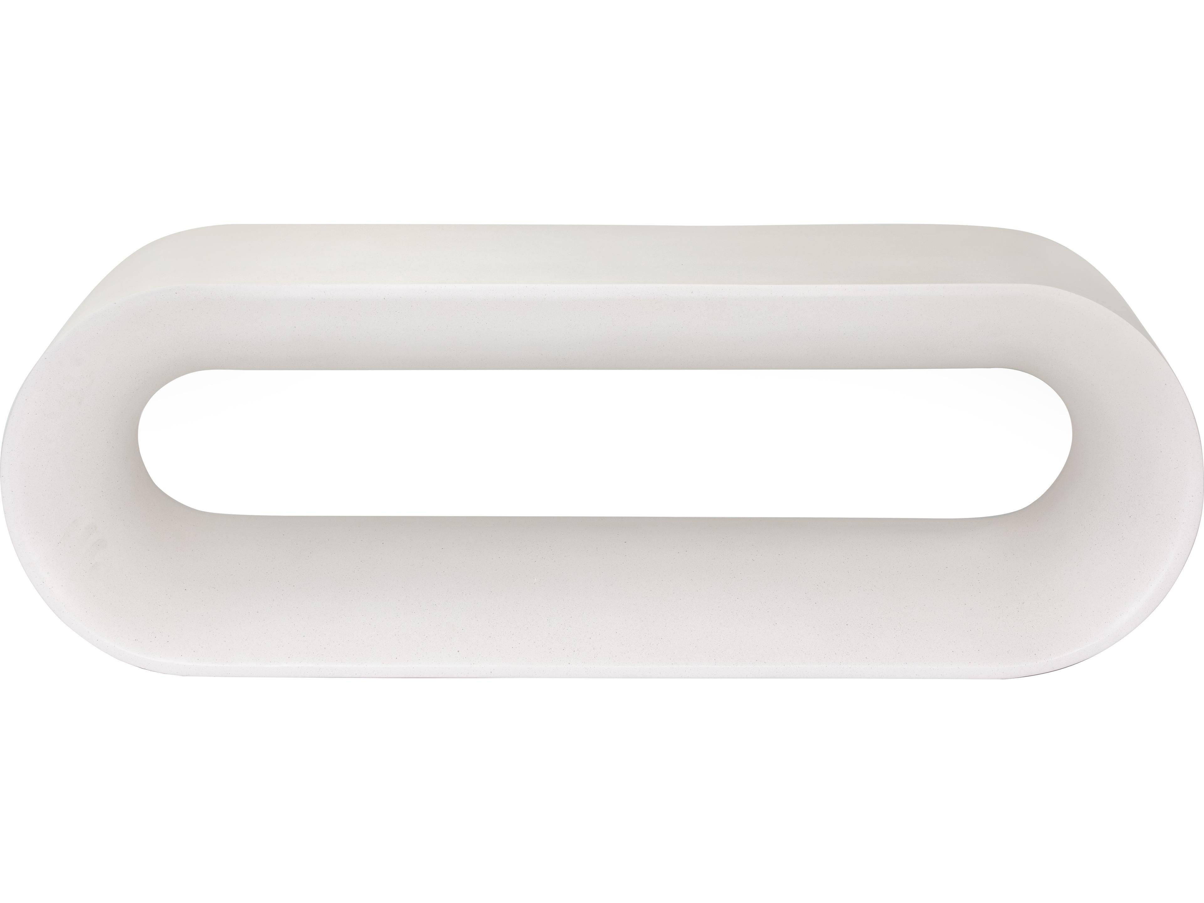 Sunpan Outdoor Solterra Capsule Concrete White Bench