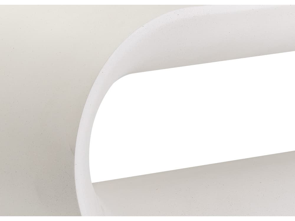 Sunpan Outdoor Solterra Capsule Concrete White Bench