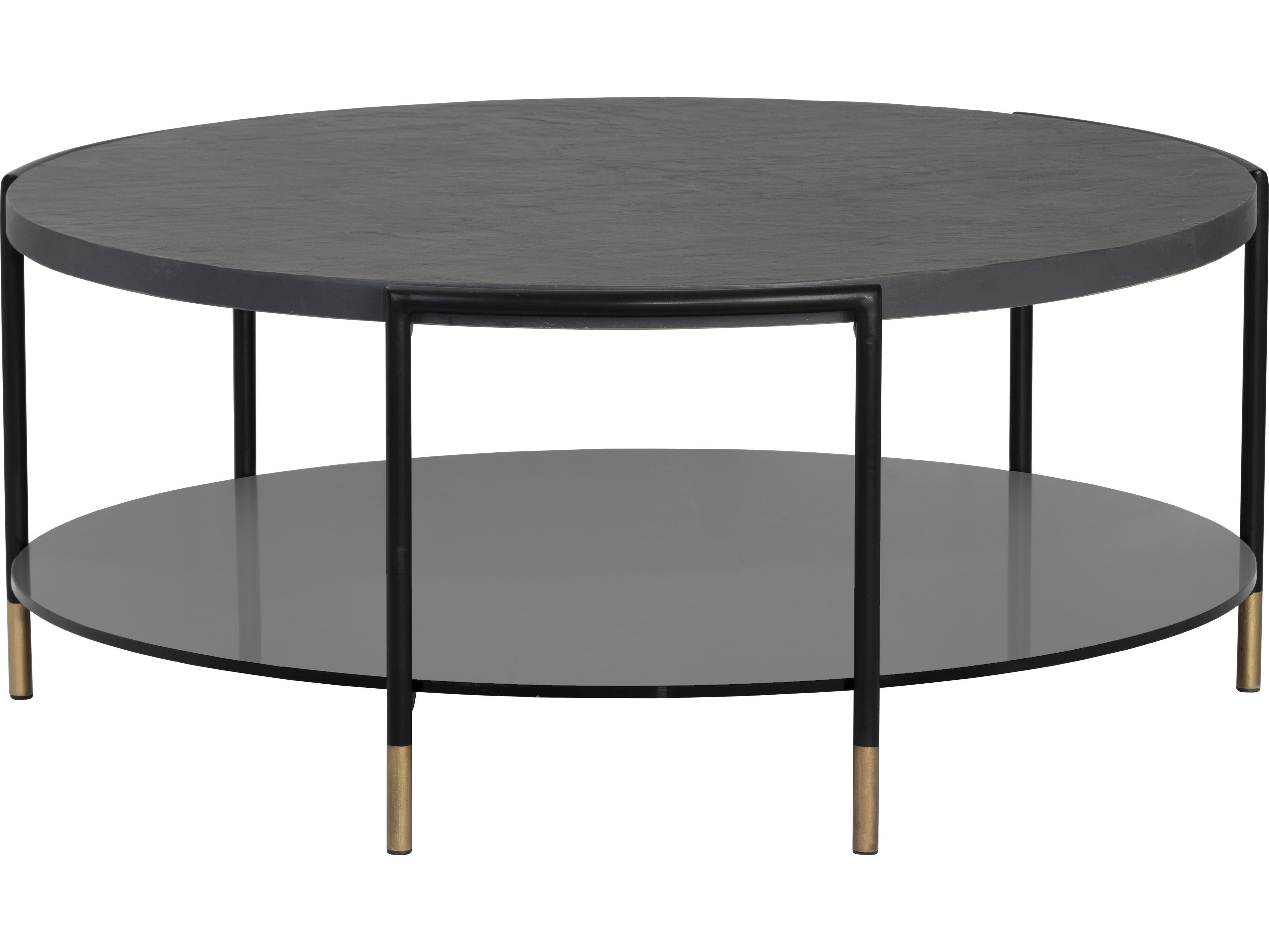 Sunpan Outdoor Solterra Zuma Steel Black Round Coffee Table