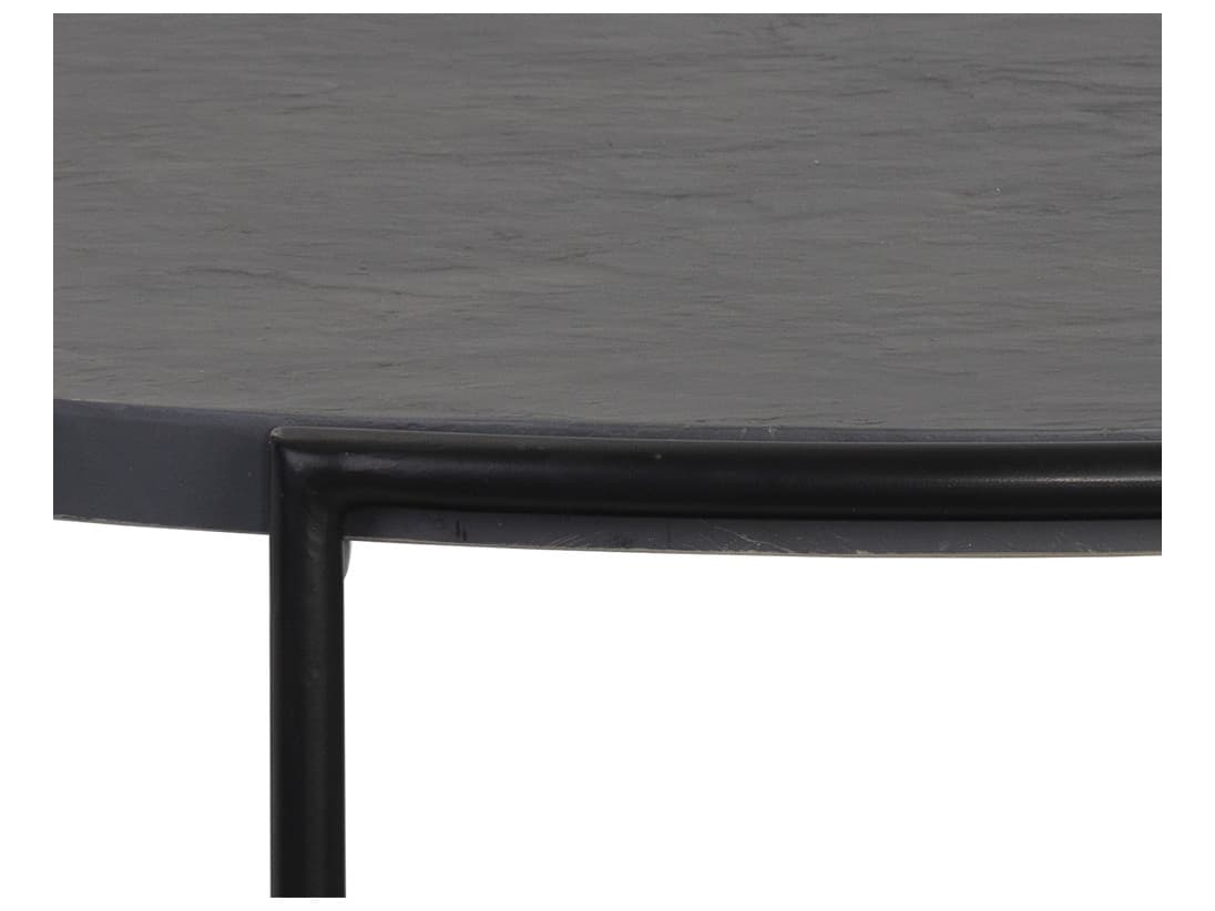 Sunpan Outdoor Solterra Zuma Steel Black Round Coffee Table