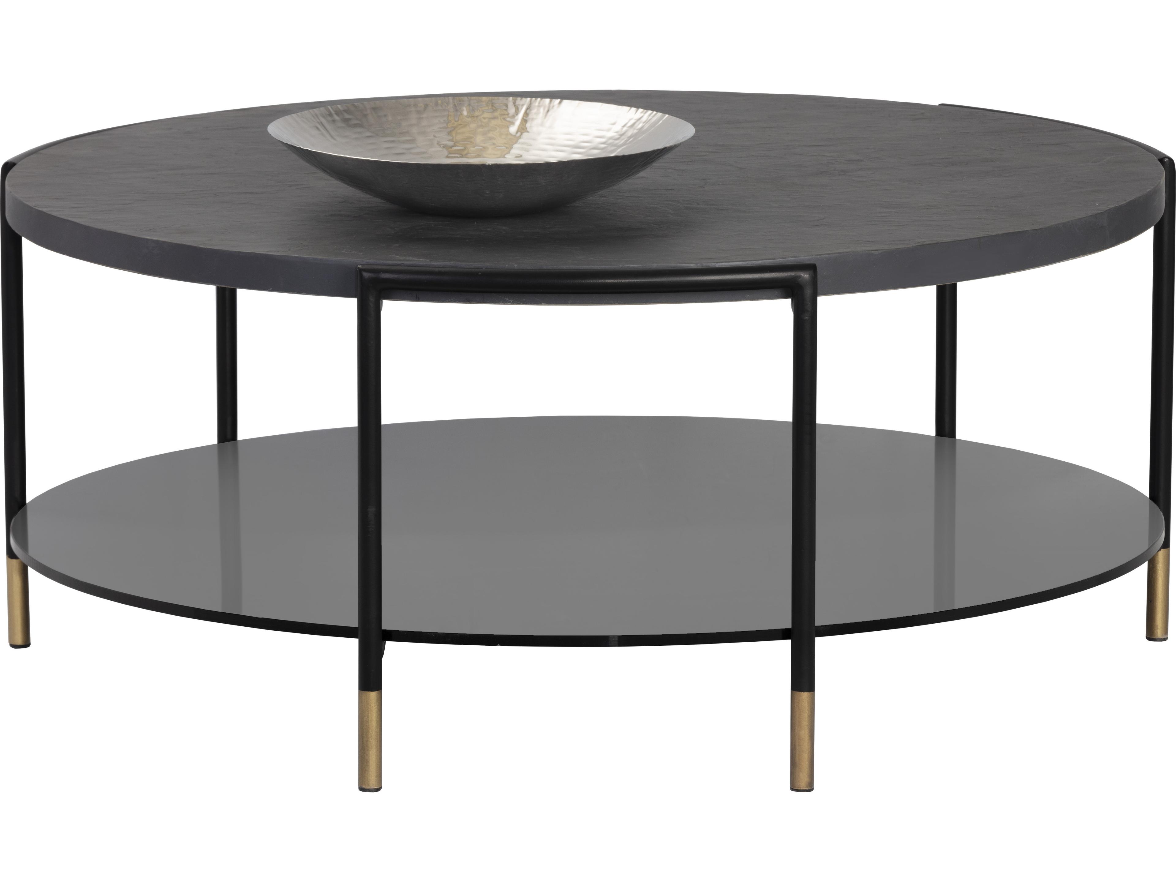 Sunpan Outdoor Solterra Zuma Steel Black Round Coffee Table