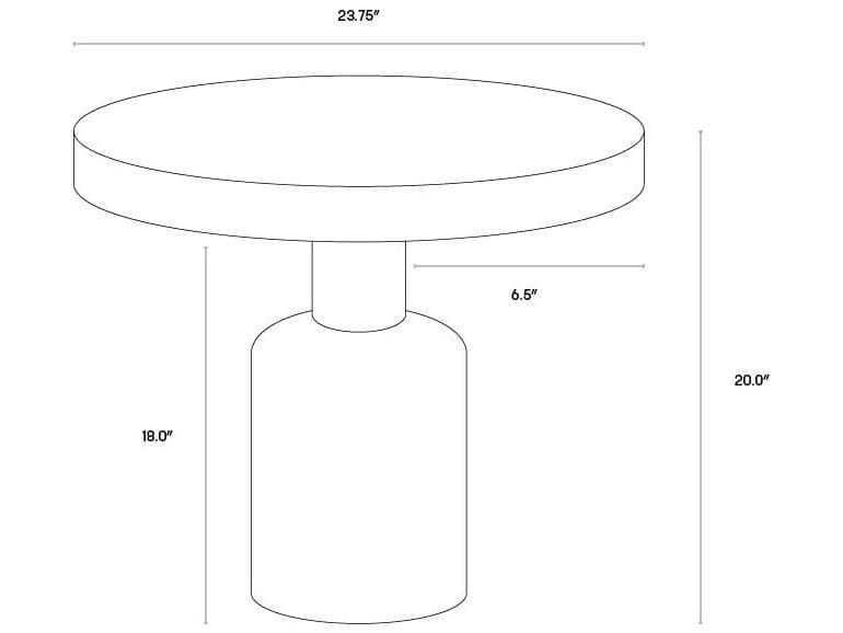 Sunpan Outdoor MIXT Elmira Concrete Grey Round Side Table