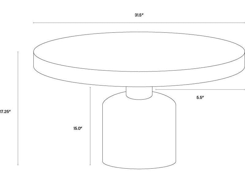 Sunpan Outdoor MIXT Elmira Concrete Grey Round Coffee Table