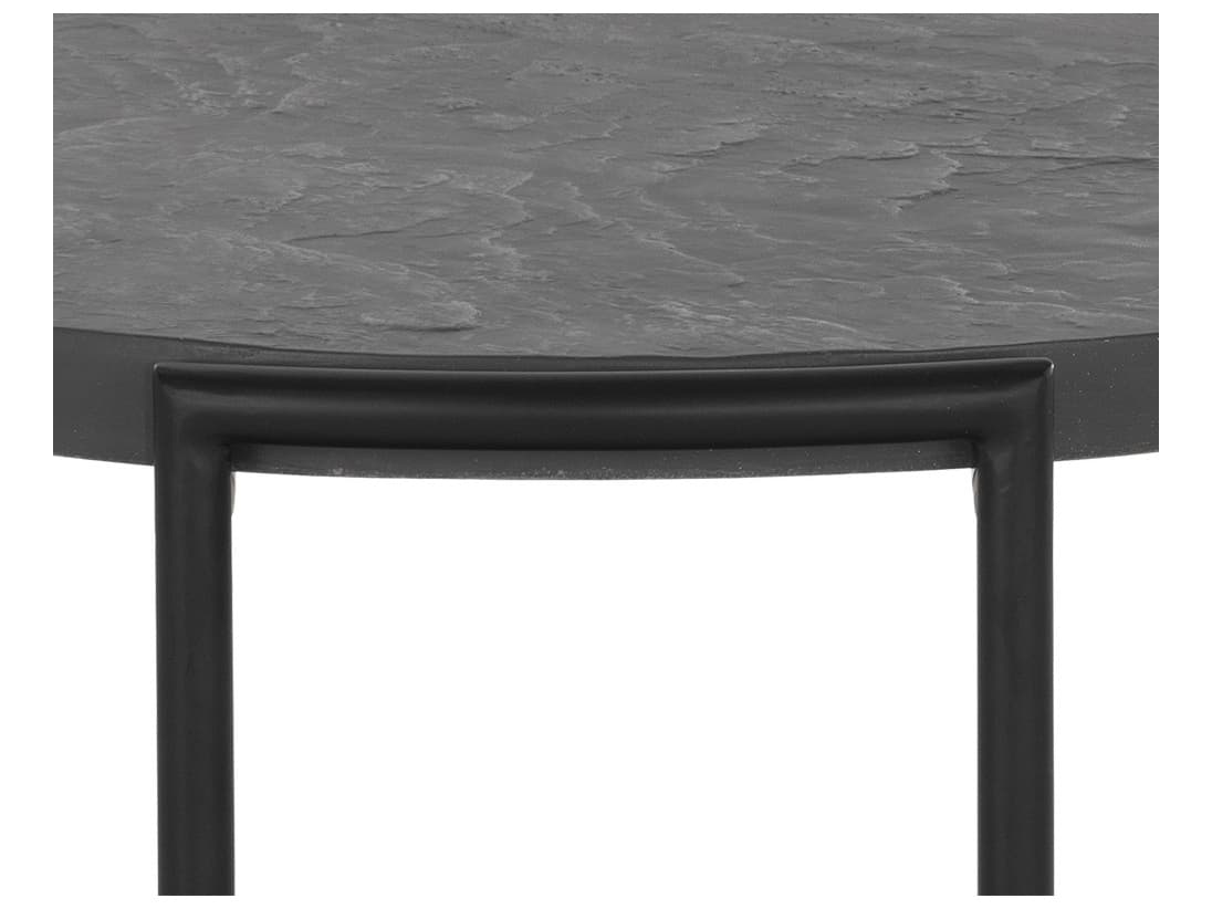 Sunpan Outdoor Solterra Zuma Steel Black Round Side Table