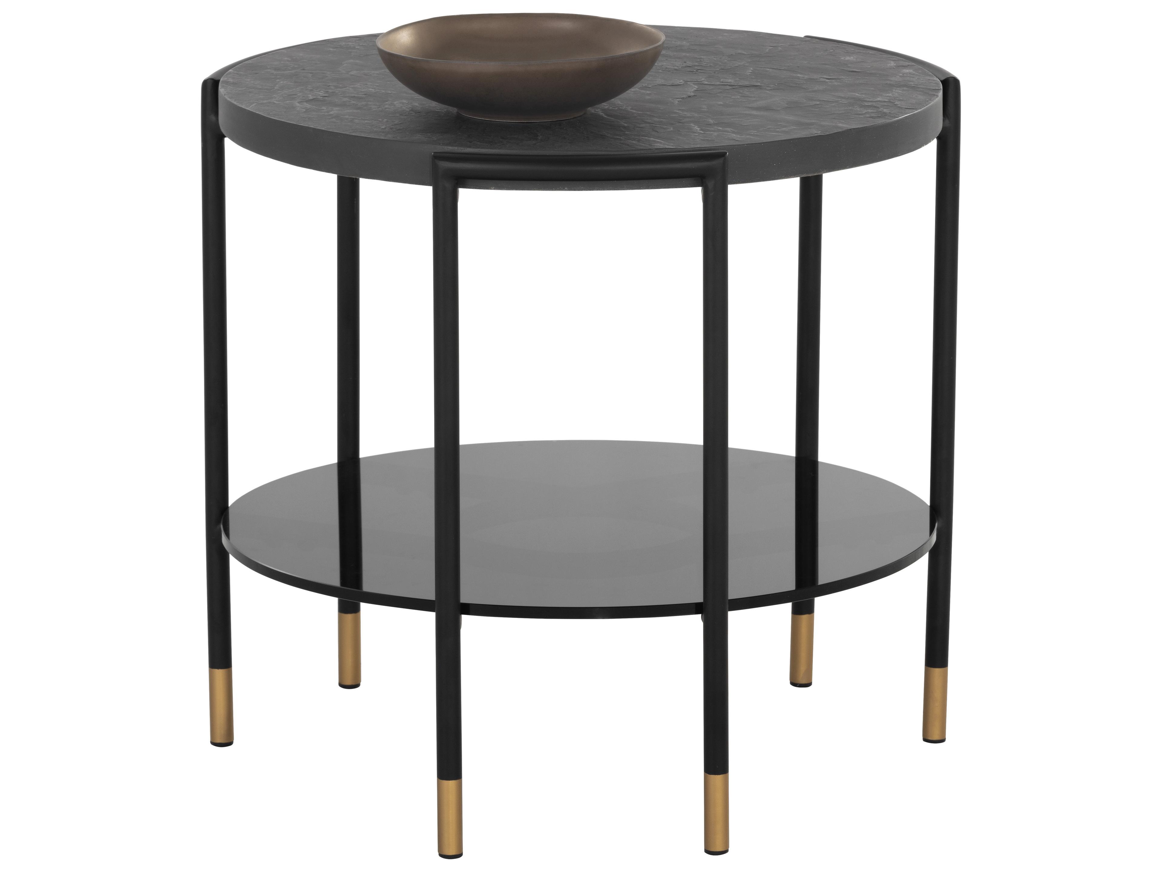 Sunpan Outdoor Solterra Zuma Steel Black Round Side Table