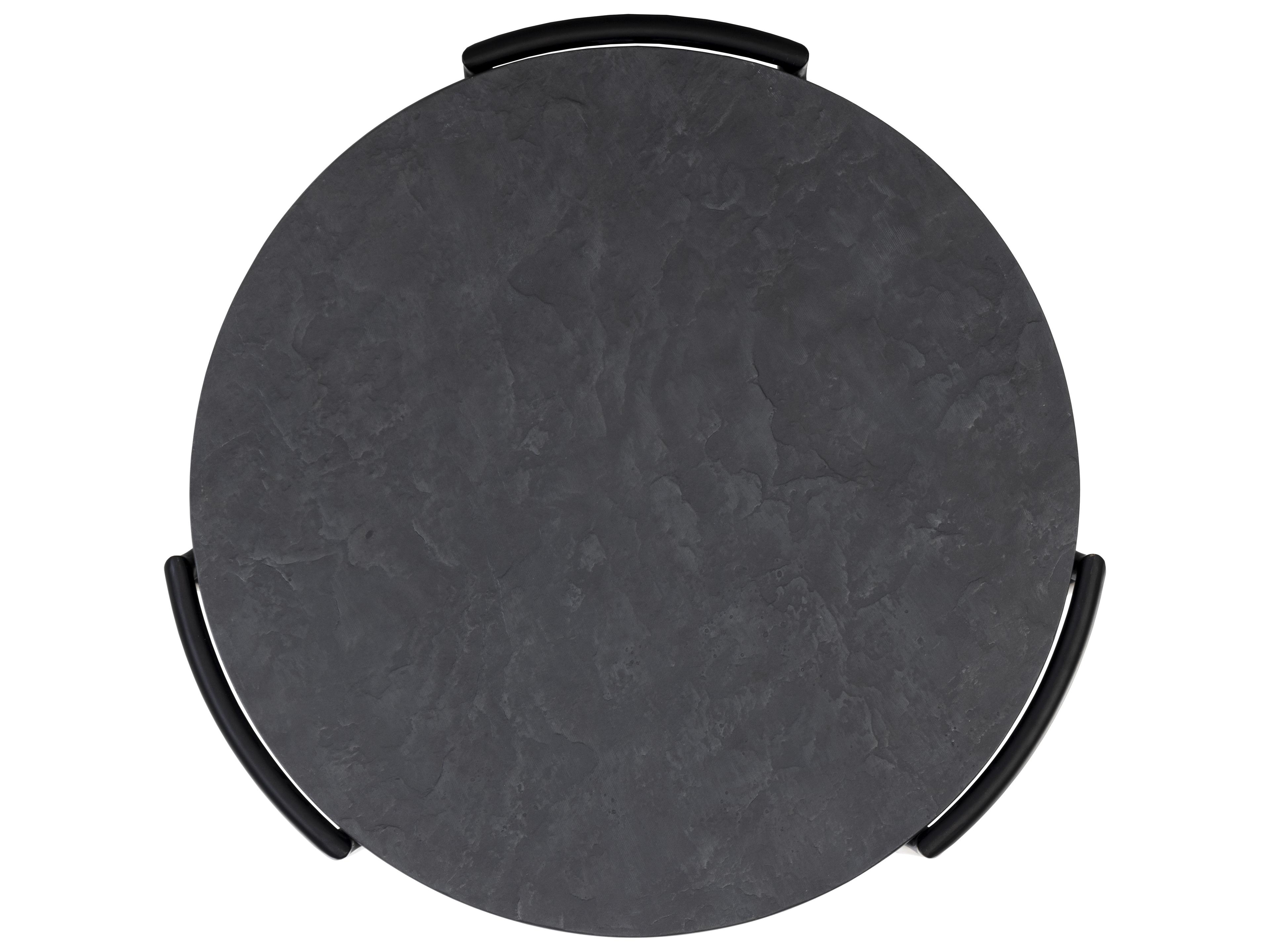 Sunpan Outdoor Solterra Zuma Steel Black Round Side Table