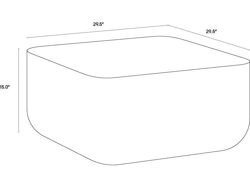 Sunpan Outdoor Solterra Strut Concrete White Square Coffee Table