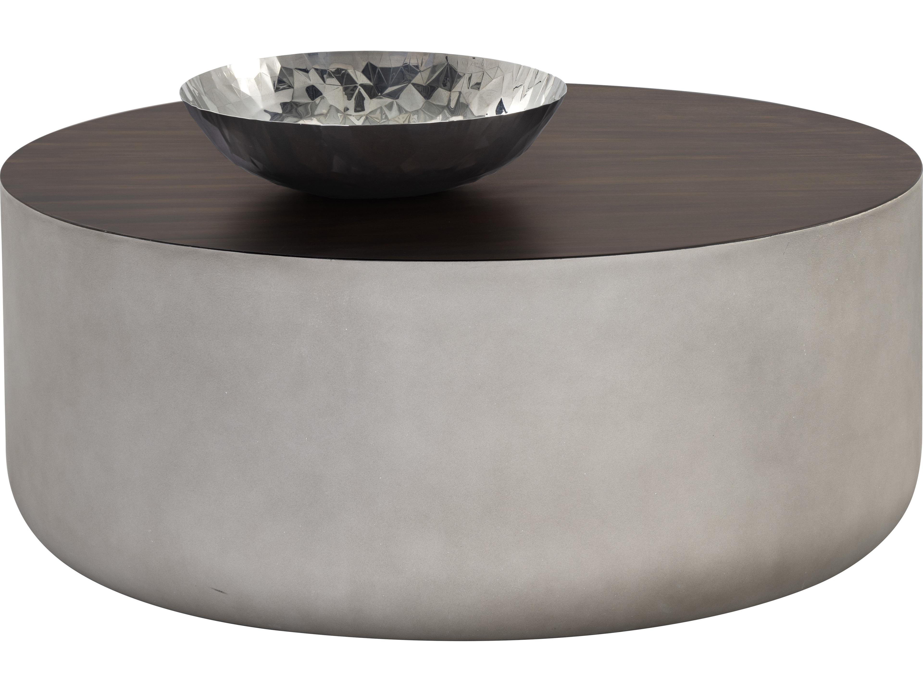 Sunpan Outdoor Solterra Diaz Concrete Grey Round Coffee Table