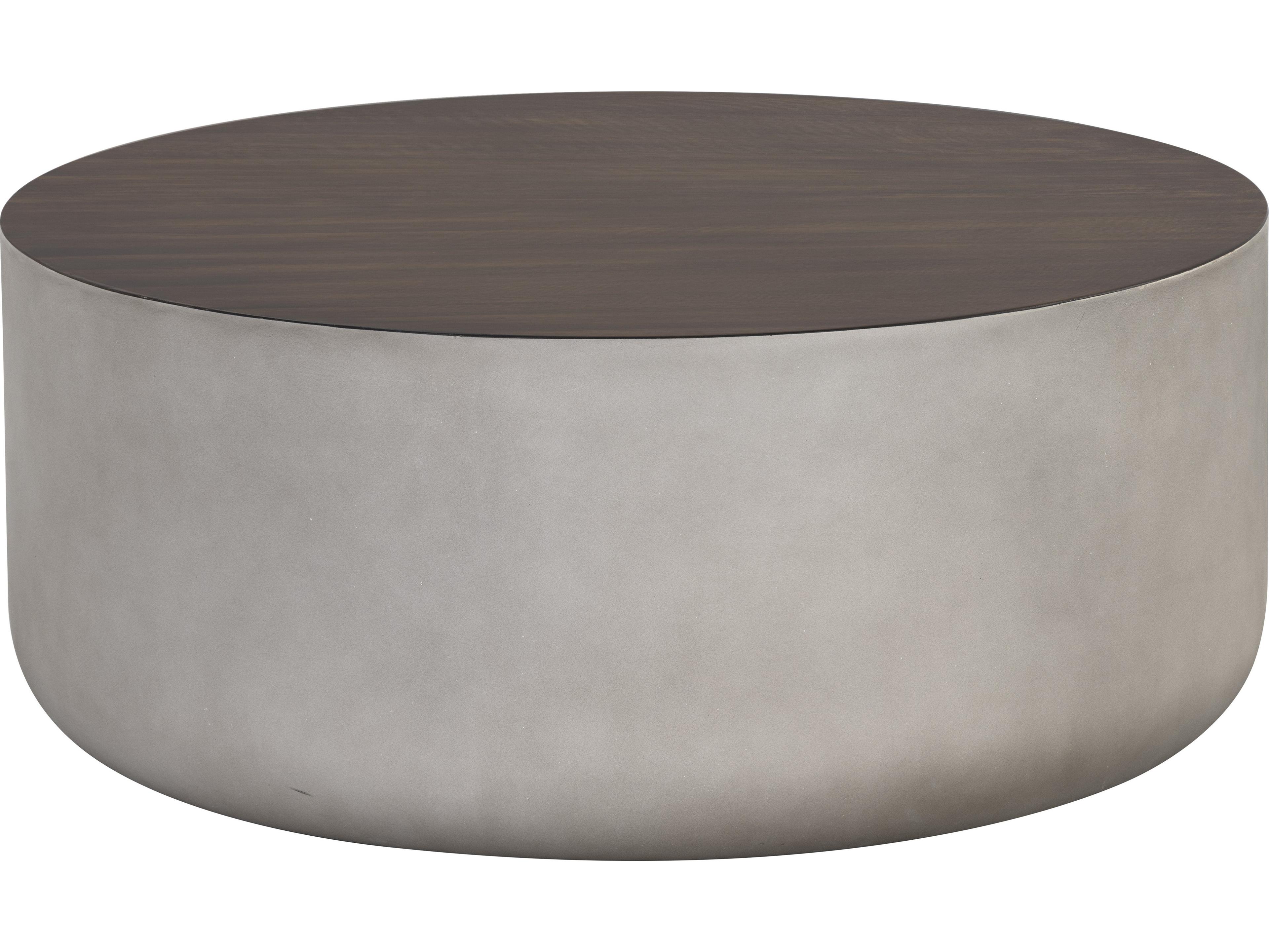 Sunpan Outdoor Solterra Diaz Concrete Grey Round Coffee Table