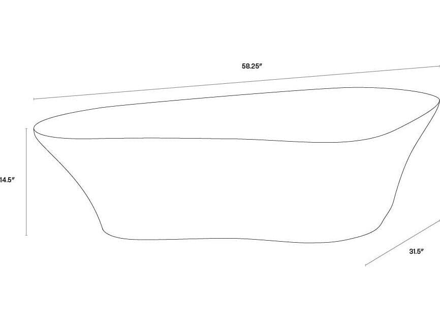 Sunpan Outdoor MIXT Dali Concrete White Curvy Coffee Table