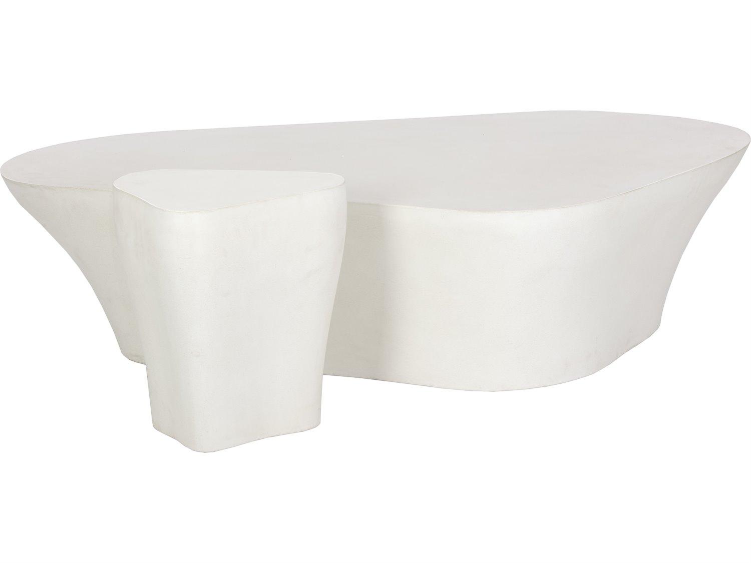 Sunpan Outdoor MIXT Dali Concrete White Small End Table