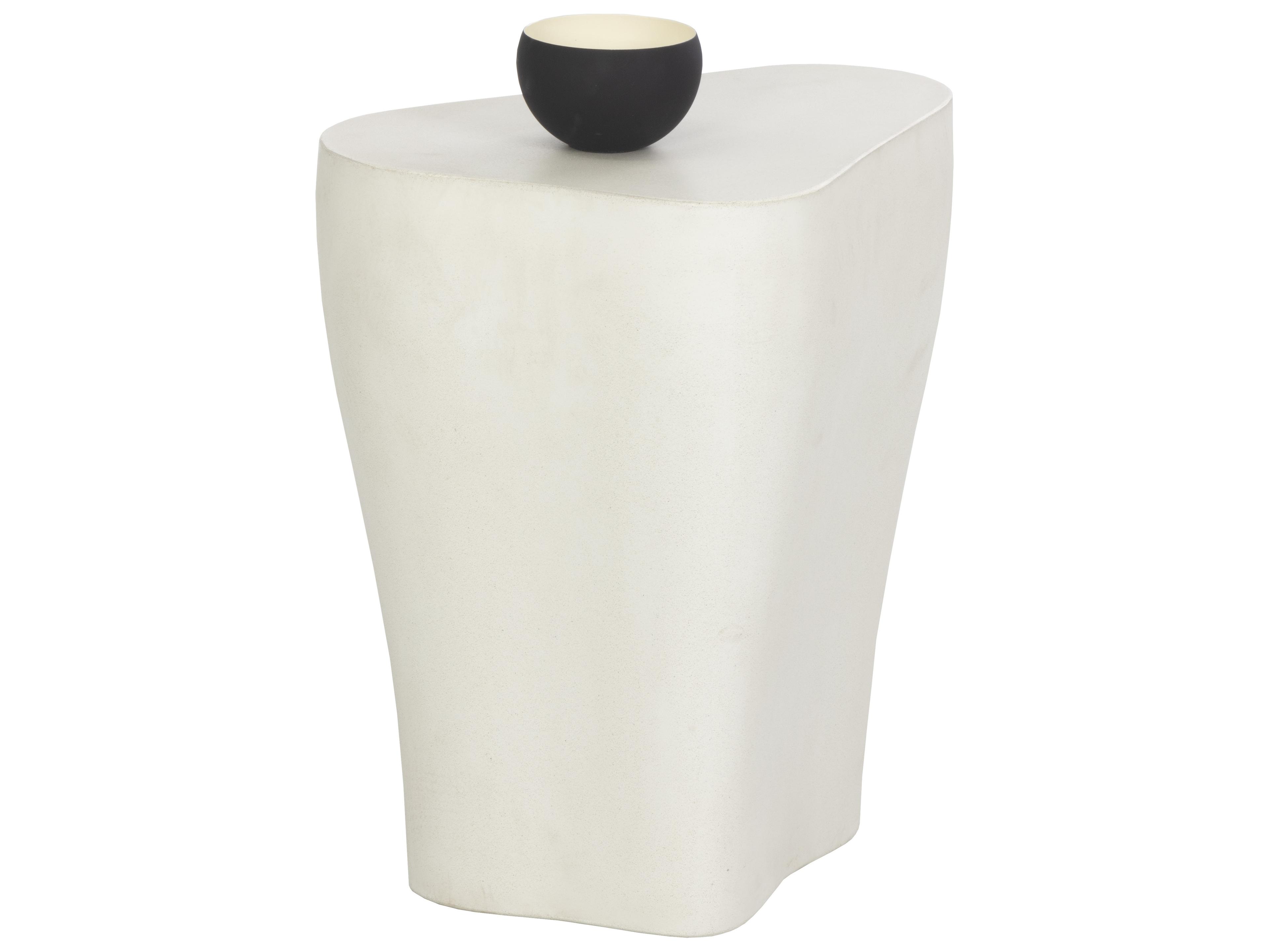 Sunpan Outdoor MIXT Dali Concrete White Small End Table