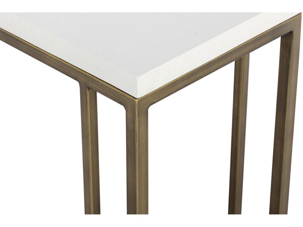 Sunpan Outdoor Solterra Sawyer Steel Antique Brass Rectangular End Table