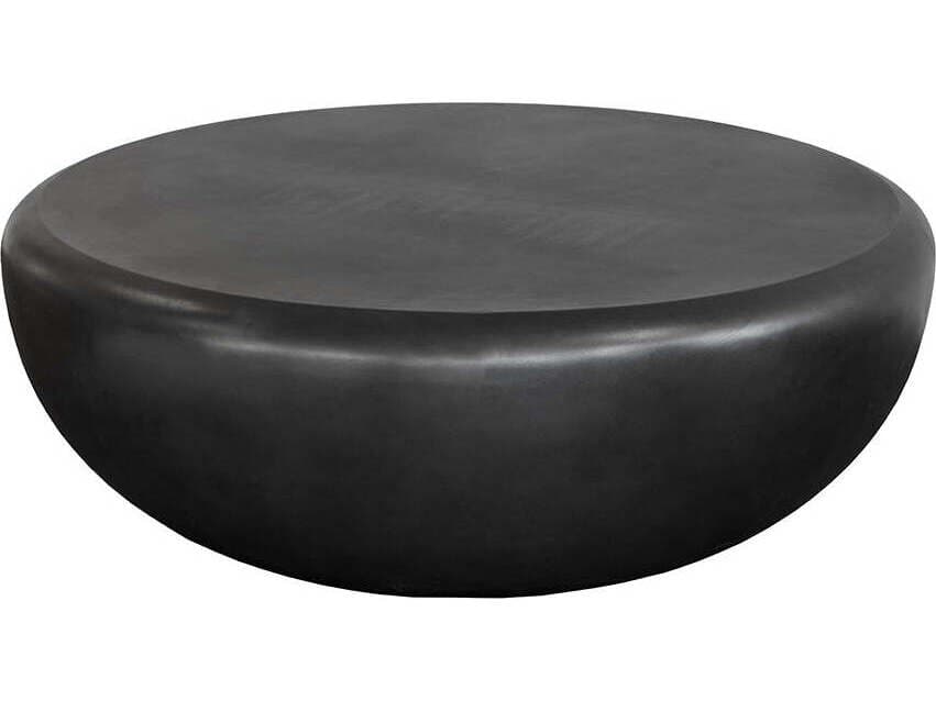 Sunpan Outdoor MIXT Iolite Concrete Black Round Coffee Table