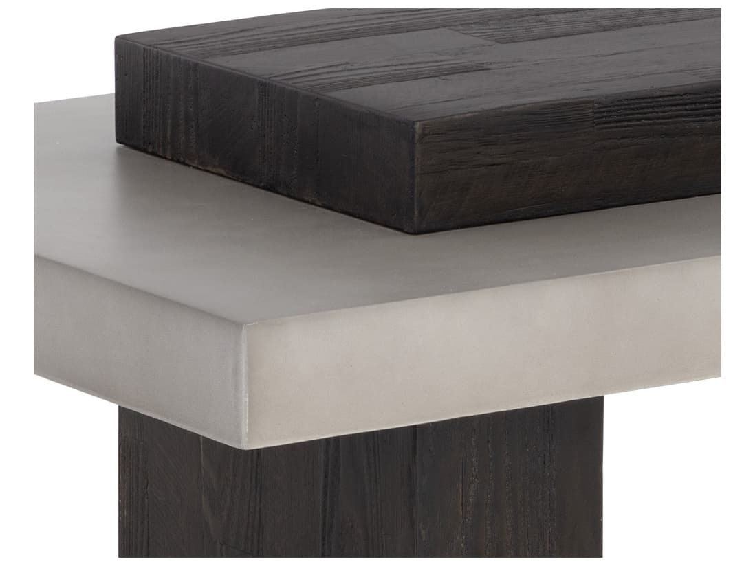 Sunpan Outdoor Solterra Herriot Concrete Dark Brown Rectangular Coffee Table Table