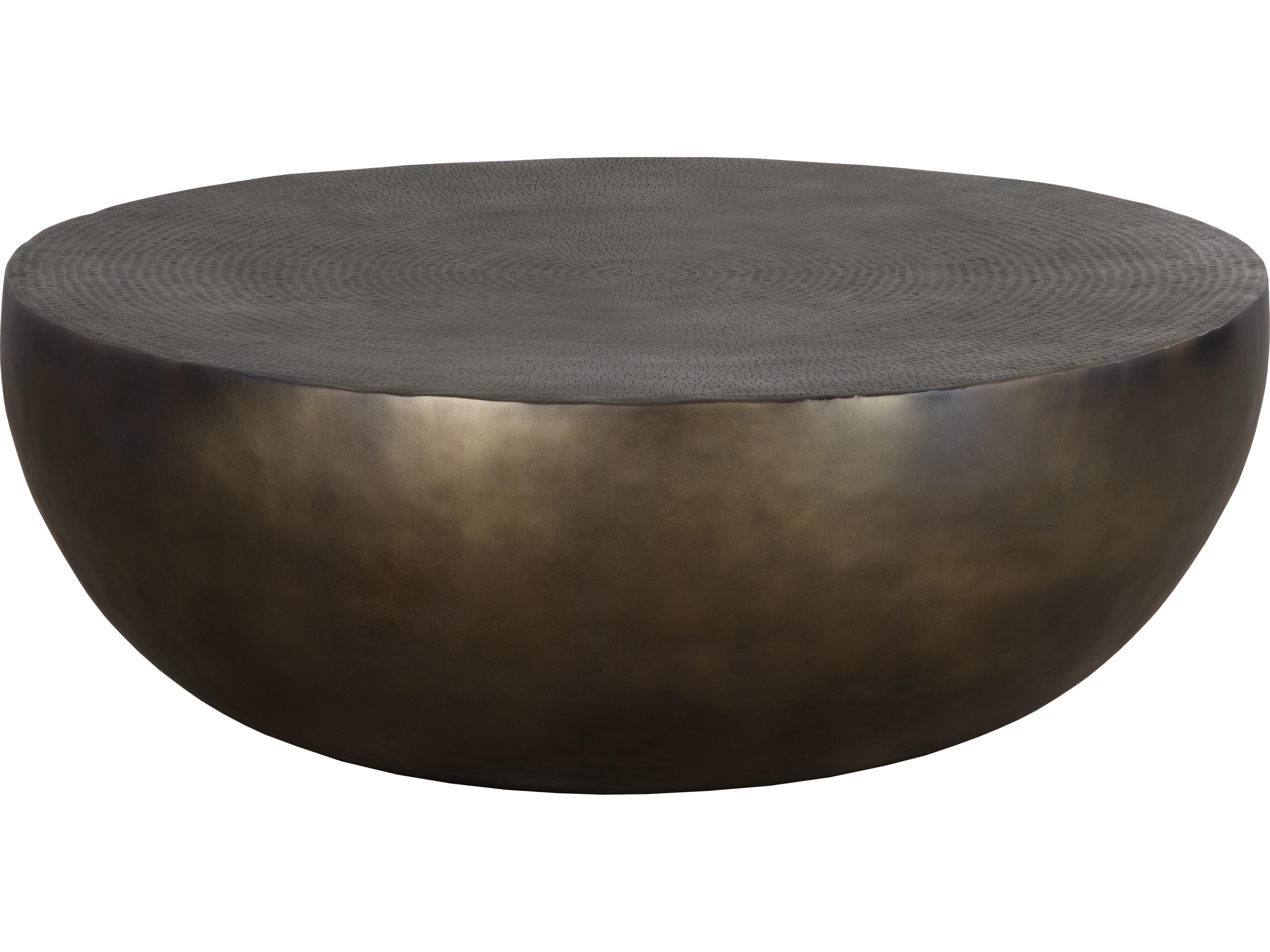 Sunpan Outdoor Cale Aluminum Antique Bronze Round Coffee Table