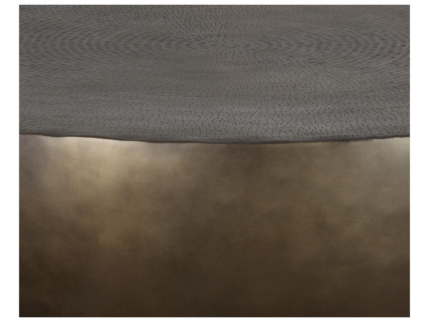 Sunpan Outdoor Cale Aluminum Antique Bronze Round Coffee Table