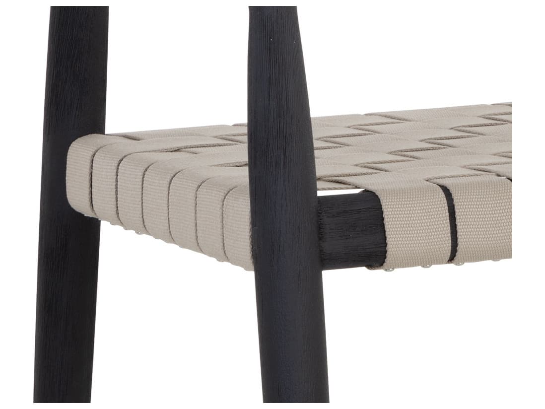 Sunpan Outdoor Cayman Teak Wood Charcoal Dining Arm Chair