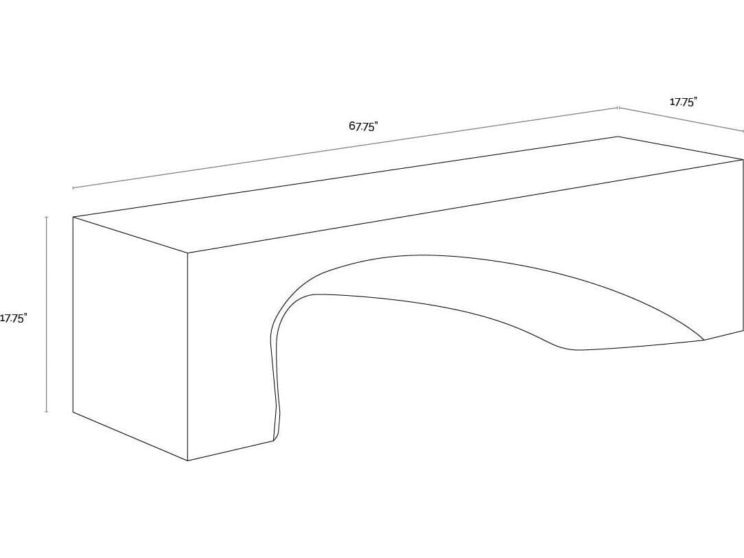 Sunpan Outdoor Soma Concrete Black Bench