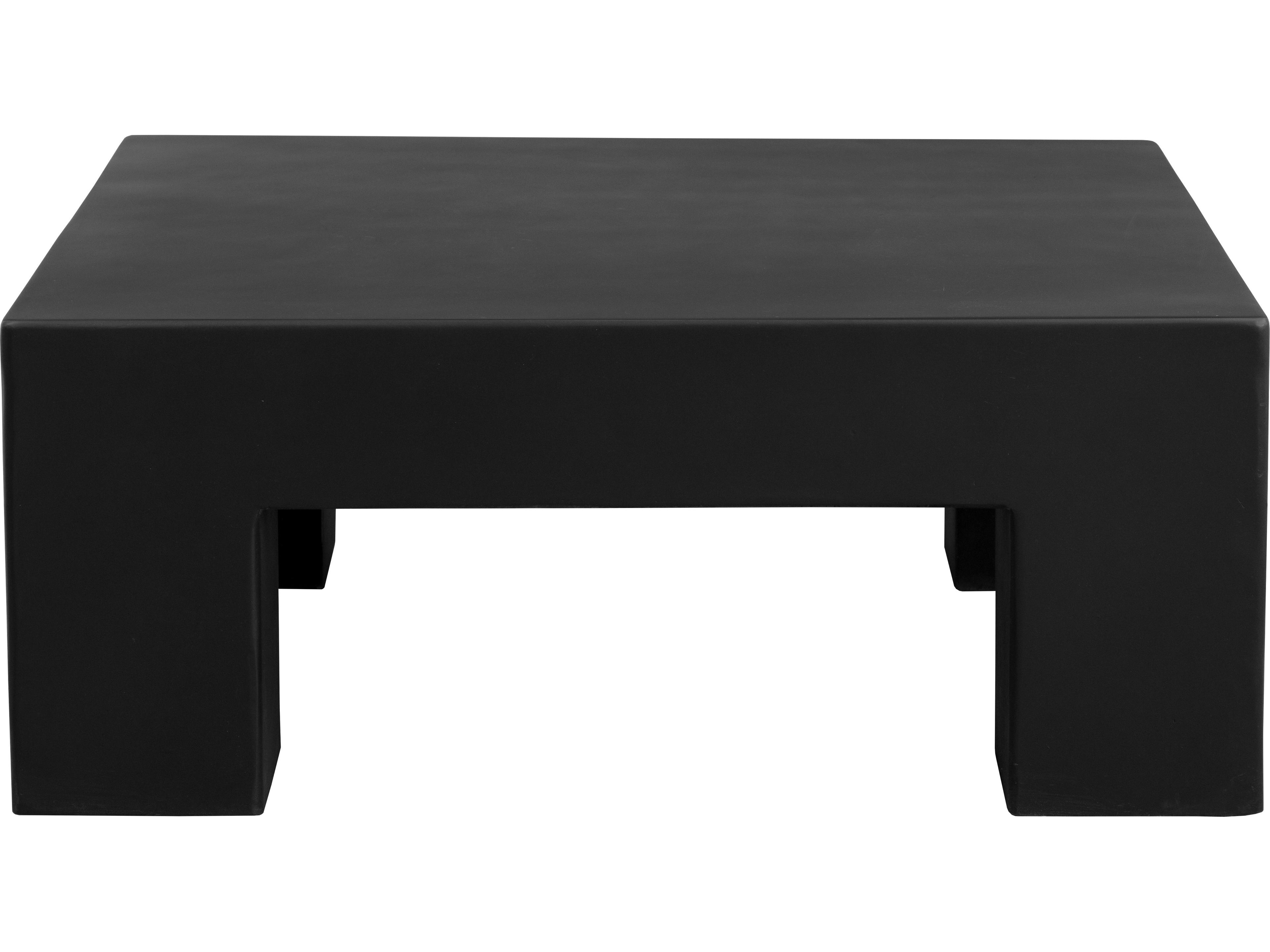Sunpan Outdoor Renley Concrete Black Square Coffee Table