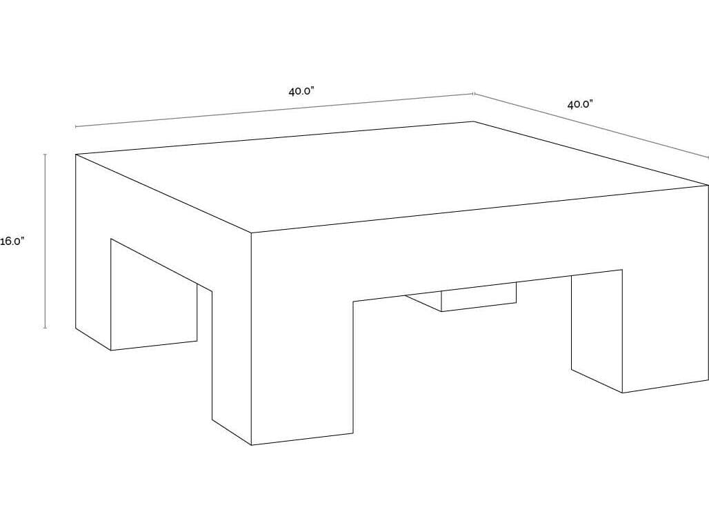 Sunpan Outdoor Renley Concrete Black Square Coffee Table