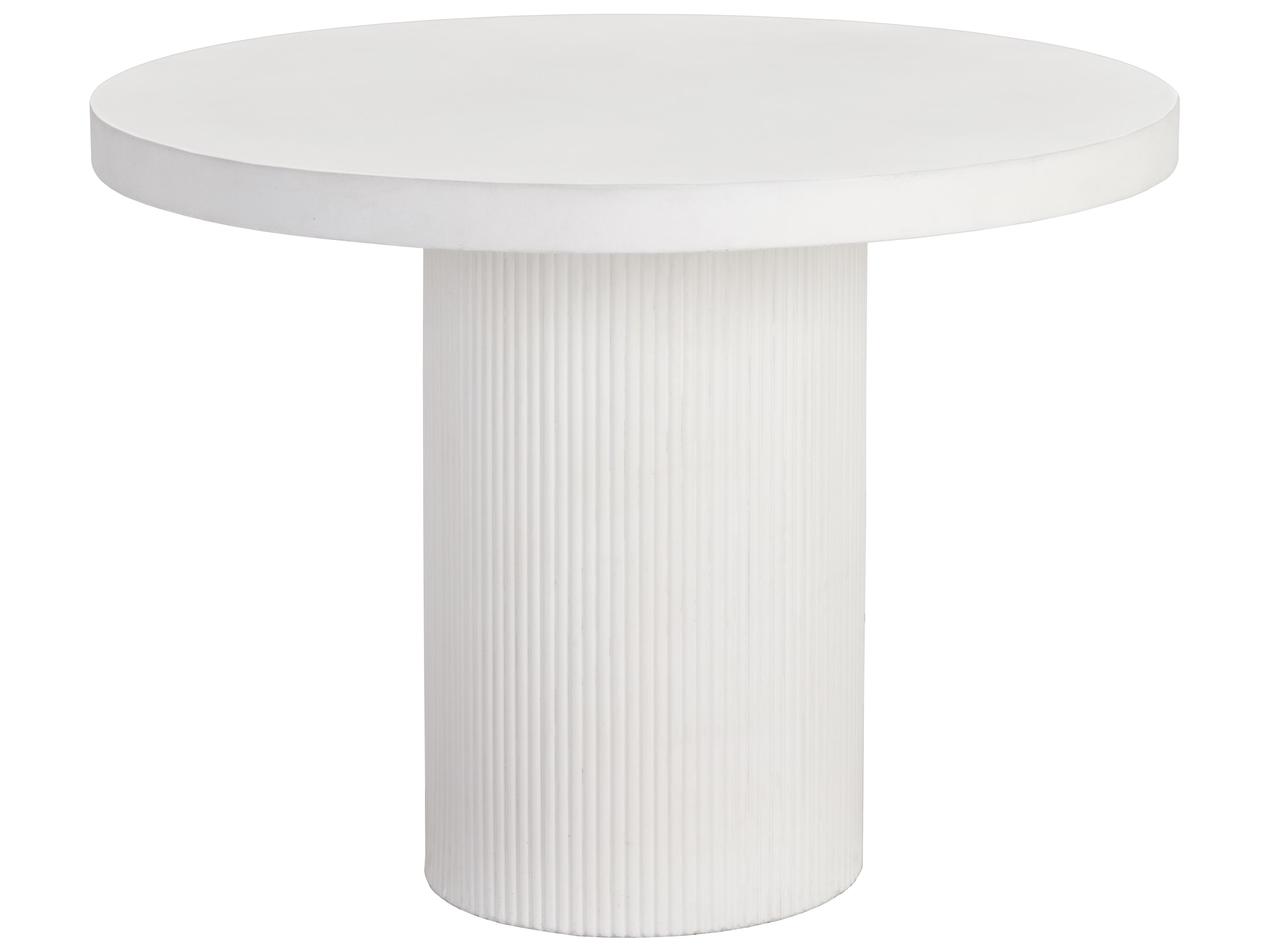 Sunpan Outdoor Nicolette Concrete White Round Dining Table