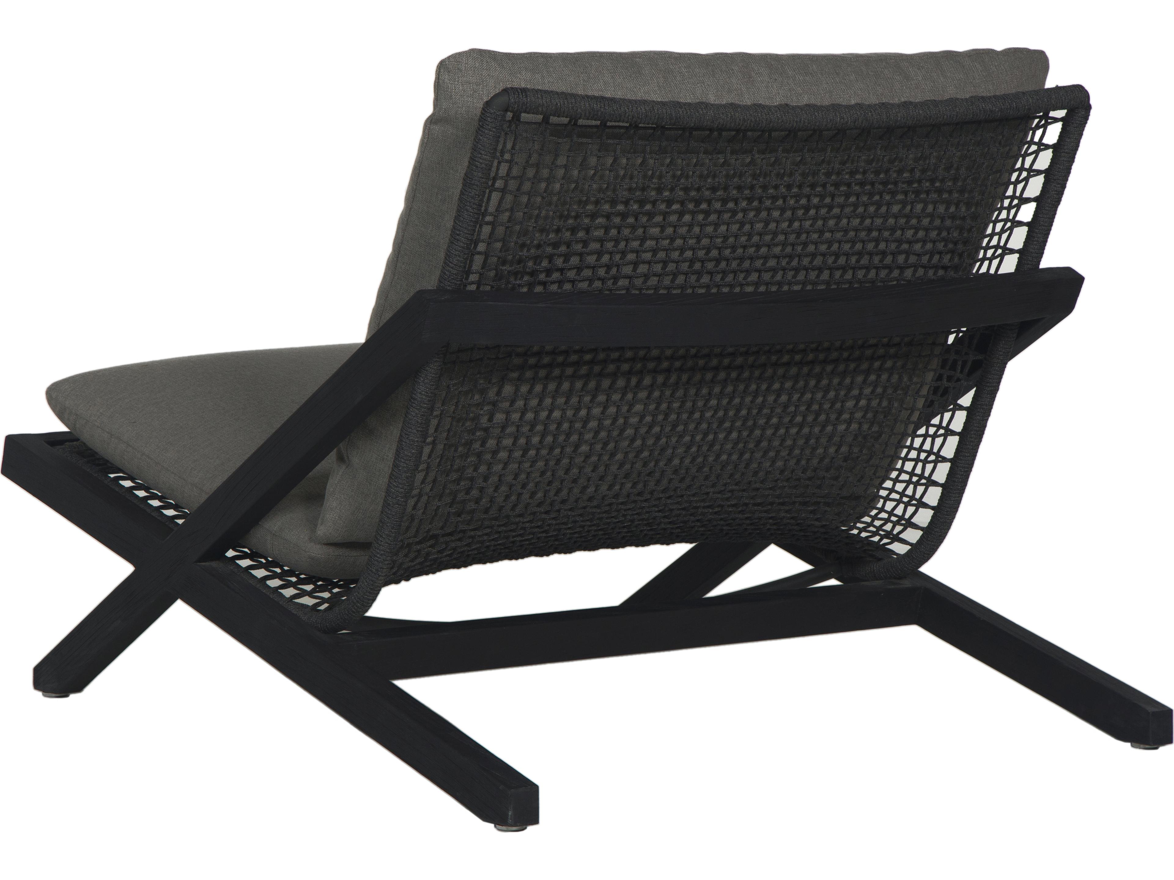 Sunpan Outdoor Bari Teak Wood Charcoal Lounge Chair in Gracebay Grey