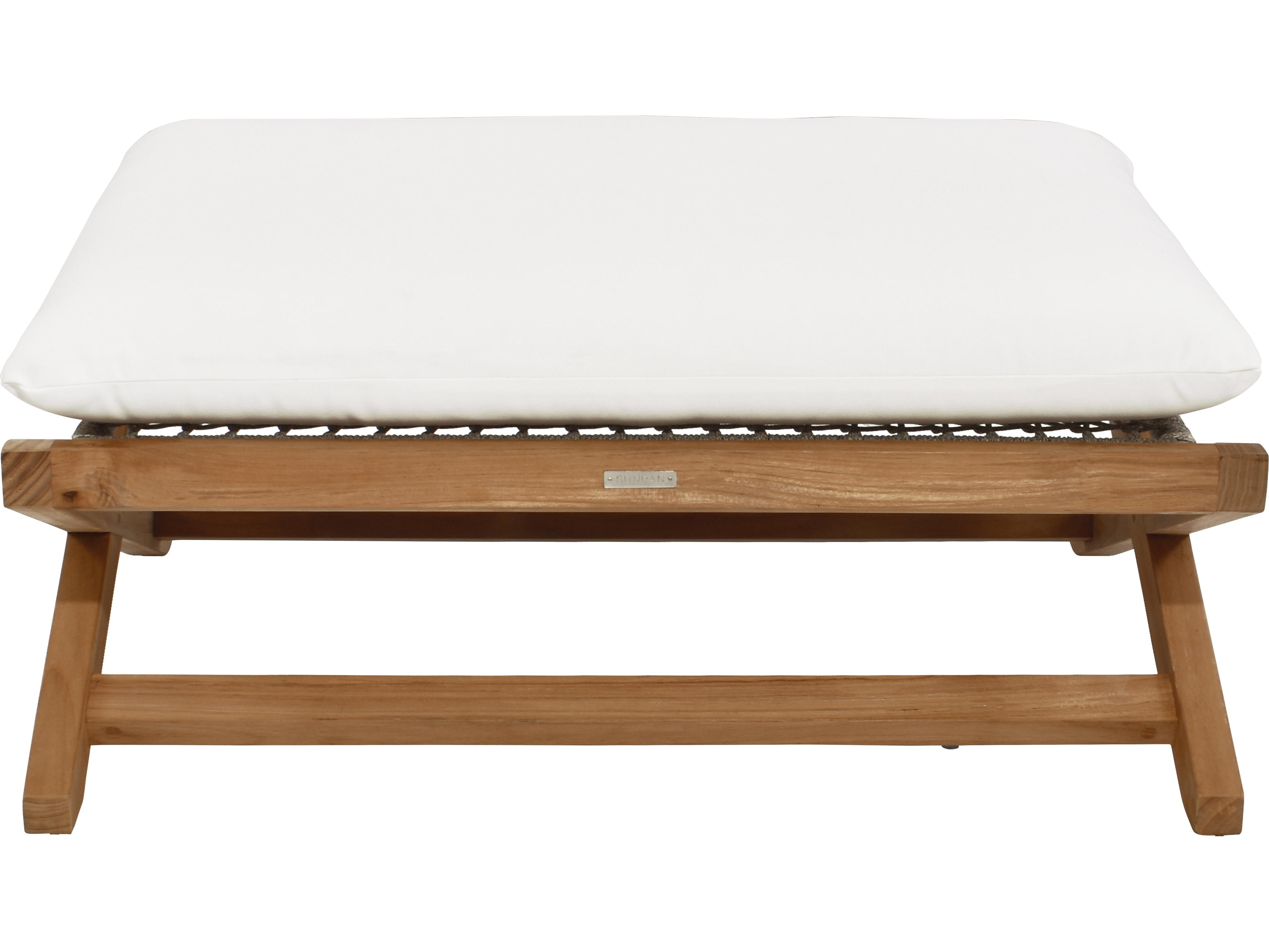 Sunpan Outdoor Bari Teak Wood Natural in Stool Stinson White