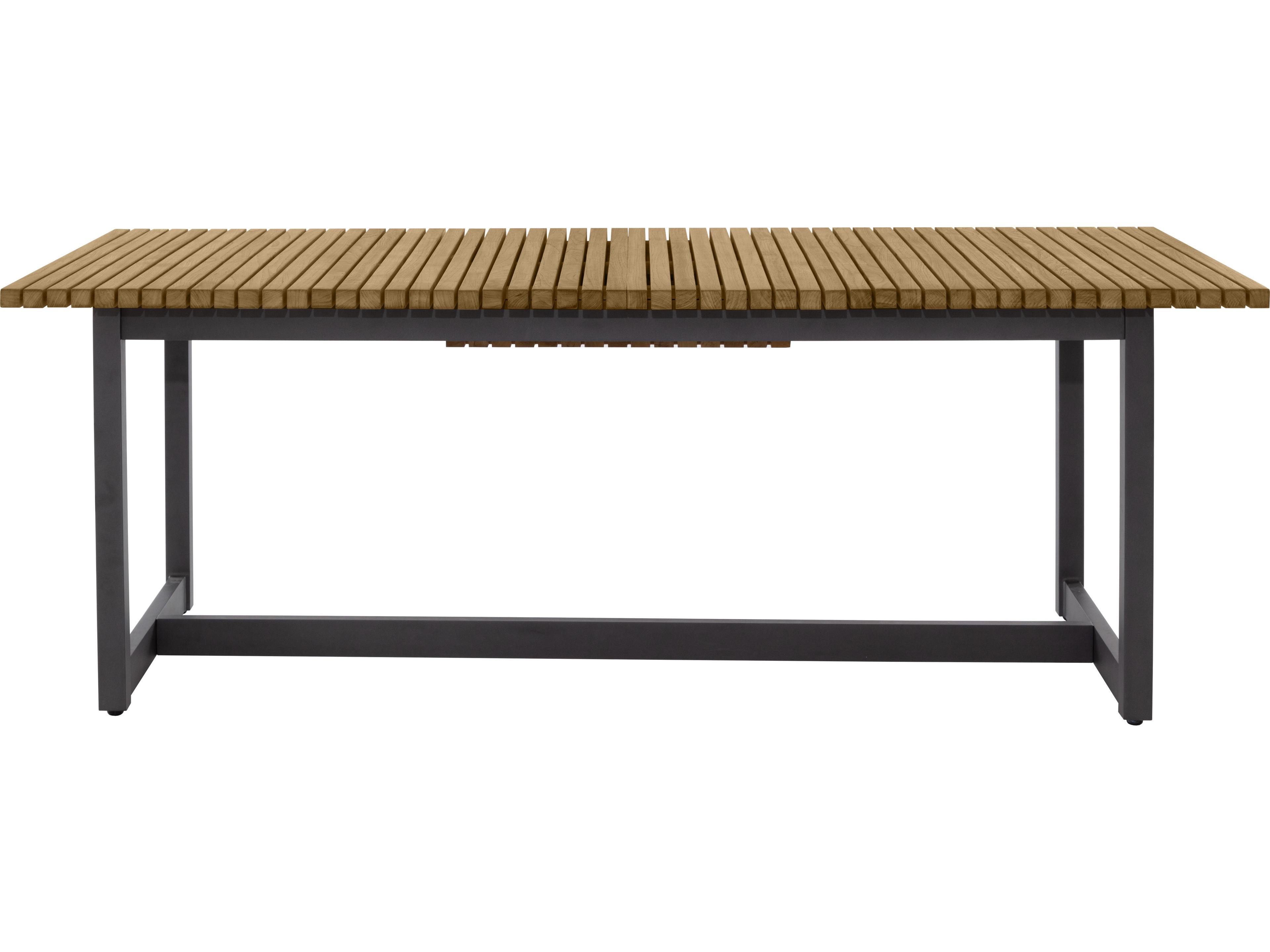 Sunpan Outdoor Geneve Aluminum Dark Grey Rectangular Extendable Dining Table