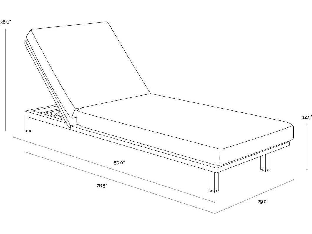Sunpan Outdoor Geneve Aluminum Dark Grey Chaise Lounge in Palazzo Cream