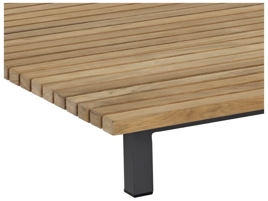 Sunpan Outdoor Geneve Aluminum Dark Grey Square Coffee Table