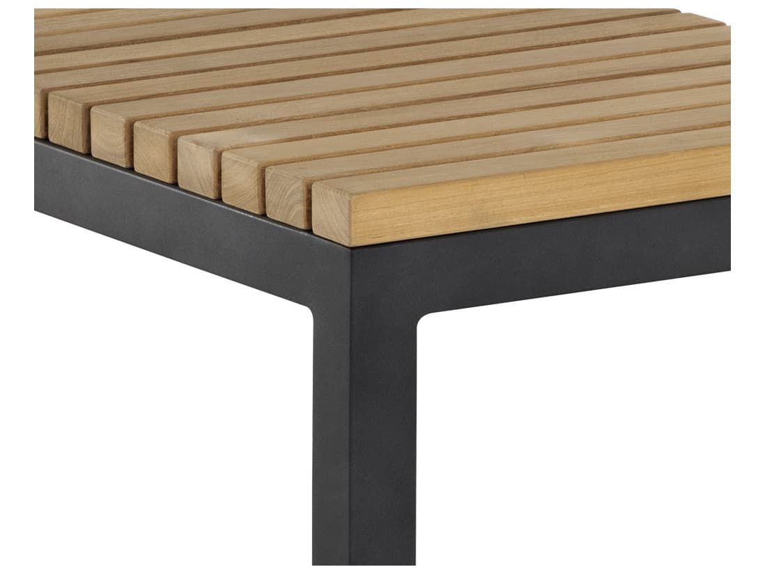 Sunpan Outdoor Geneve Aluminum Dark Grey Rectangular C-Shaped End Table