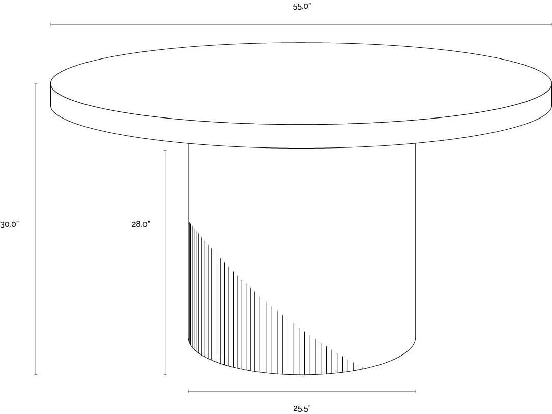 Sunpan Outdoor Nicolette Concrete White Round Dining Table