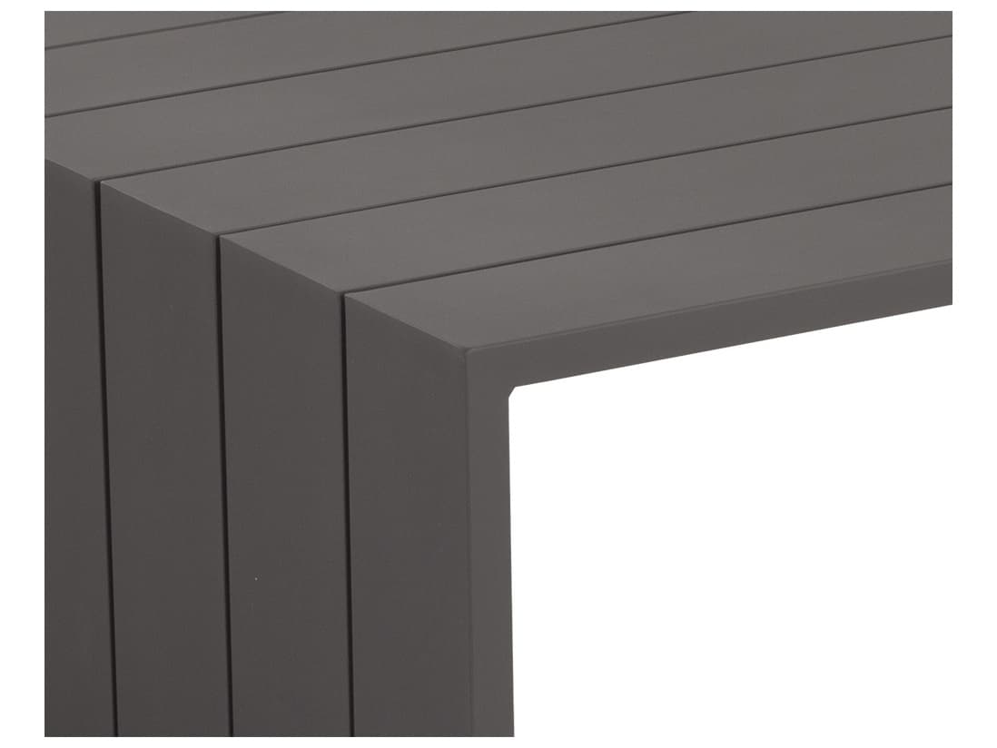 Sunpan Outdoor Verin Aluminum Warm Grey Rectangular Coffee Table