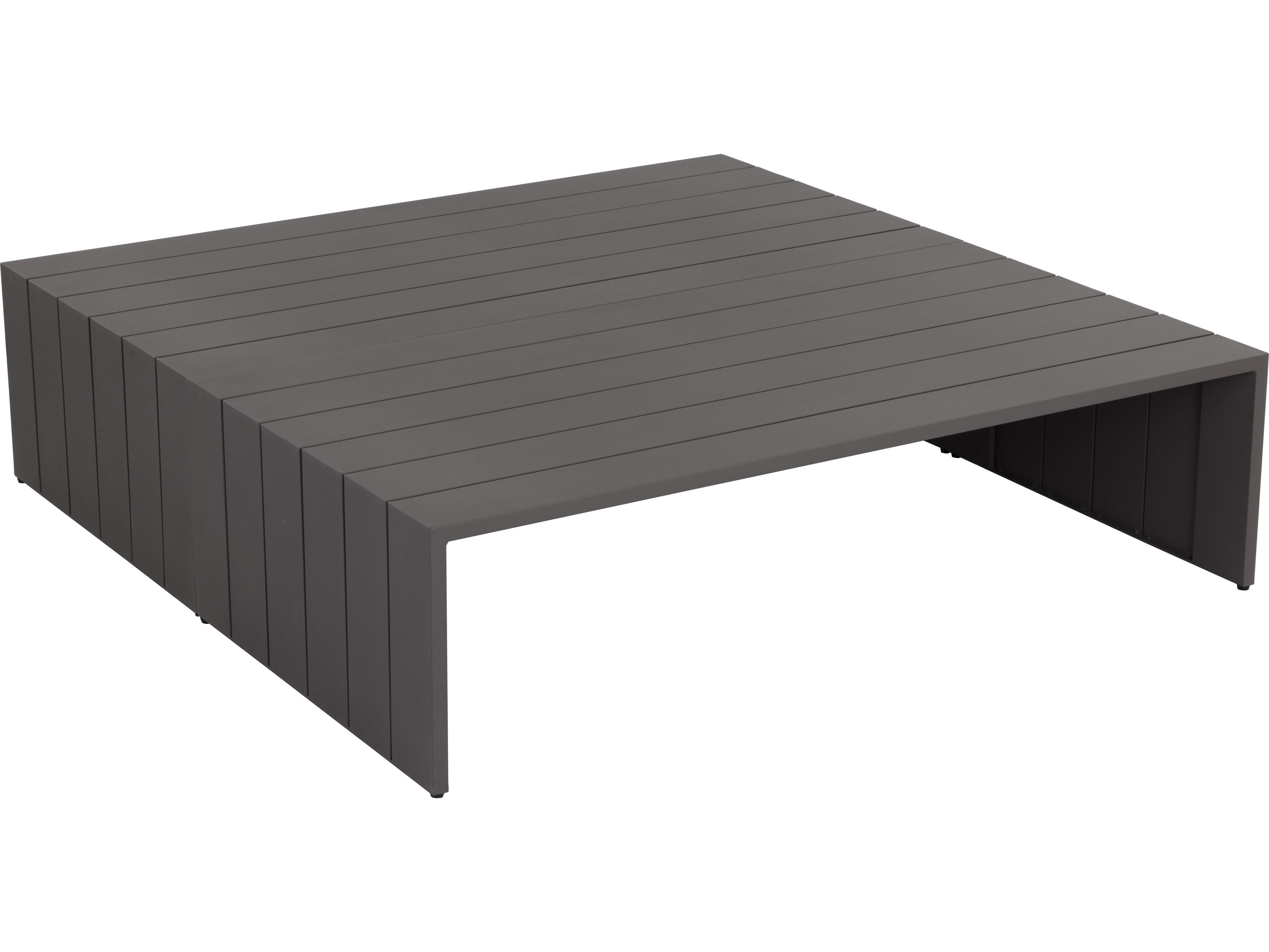 Sunpan Outdoor Verin Aluminum Warm Grey Rectangular Coffee Table
