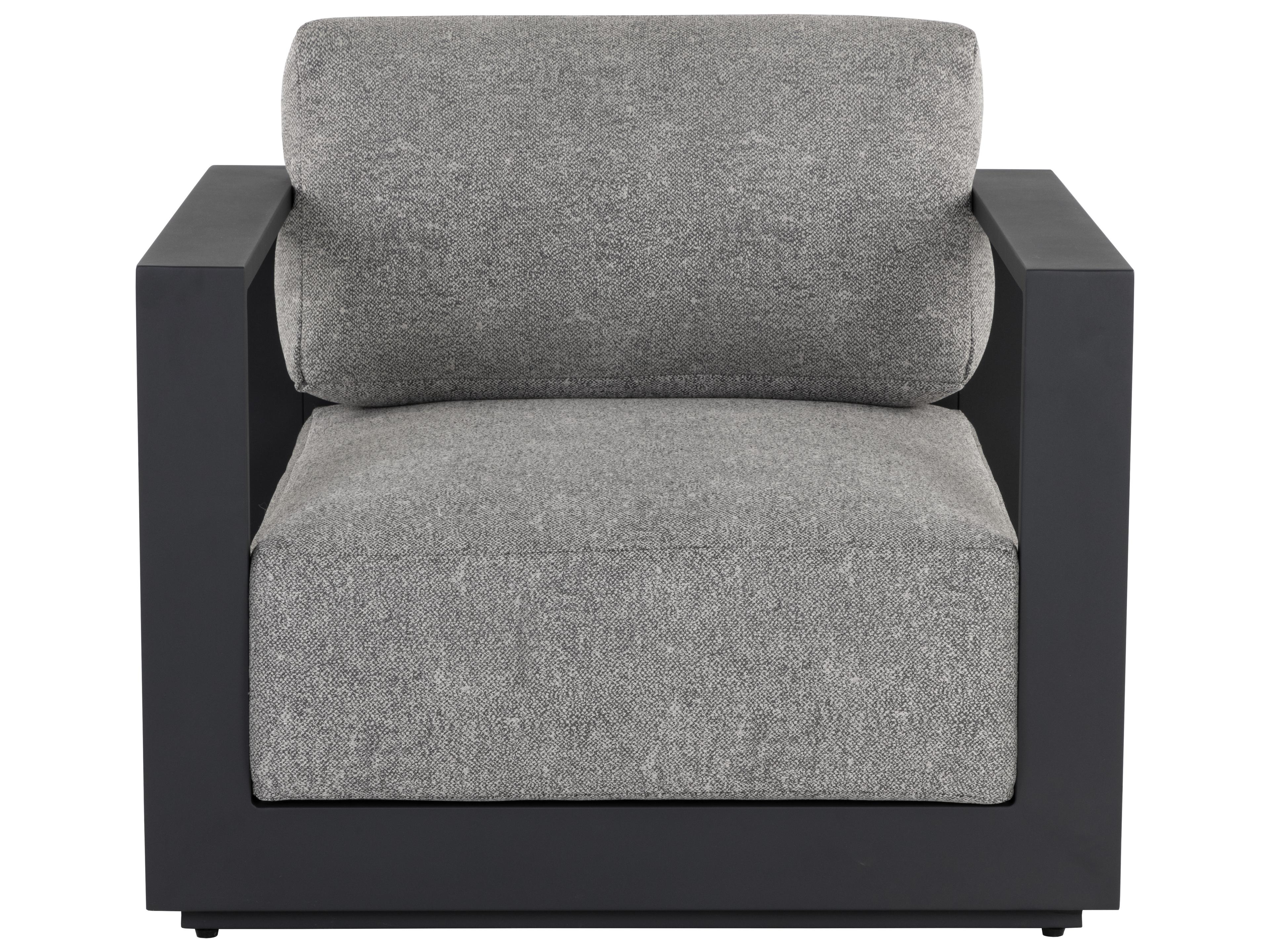Sunpan Outdoor Tavira Aluminum Charcoal Lounge Chair in Lanikai Salt And Pepper