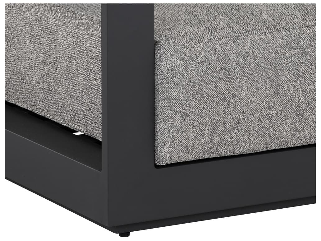 Sunpan Outdoor Tavira Aluminum Charcoal Lounge Chair in Lanikai Salt And Pepper