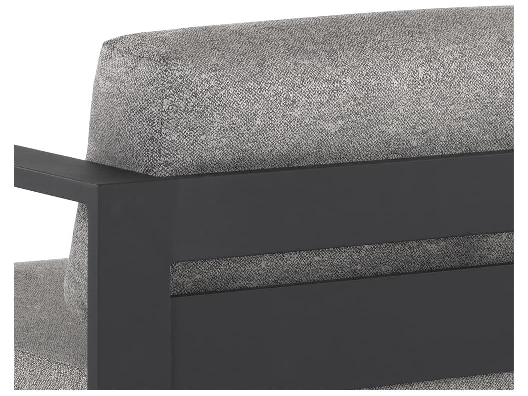 Sunpan Outdoor Tavira Aluminum Charcoal Lounge Chair in Lanikai Salt And Pepper