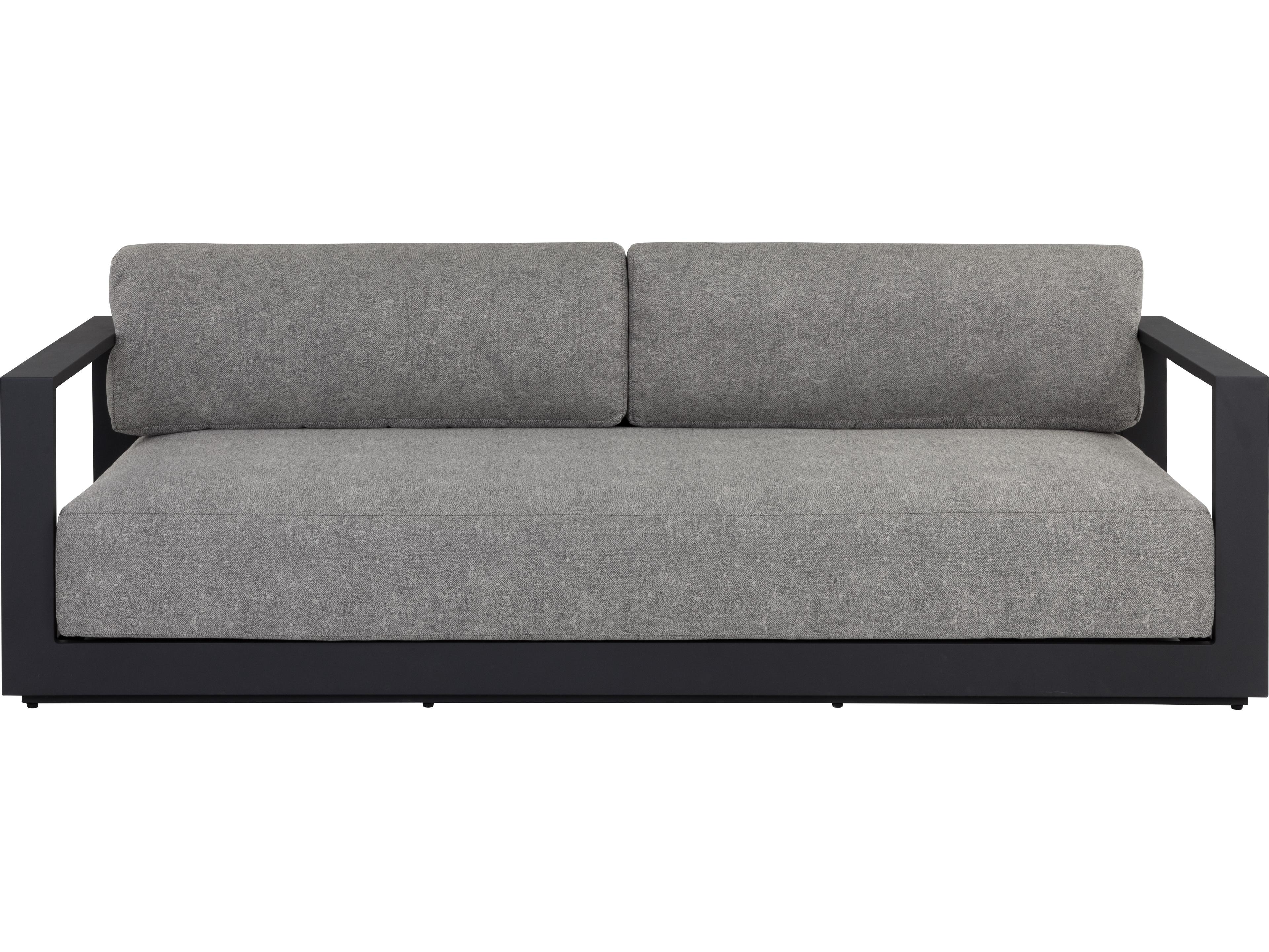 Sunpan Outdoor Tavira Sofa in Charcoal in Lanikai Salt And Pepper