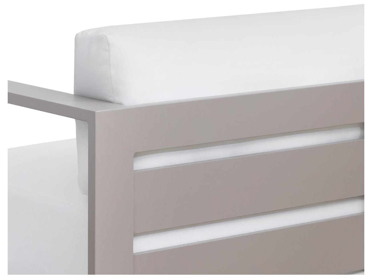 Sunpan Outdoor Tavira Sofa Aluminum Greige Sofa in Stinson White