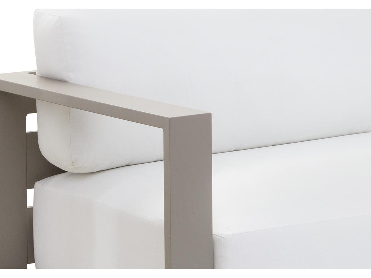 Sunpan Outdoor Tavira Sofa Aluminum Greige Sofa in Stinson White