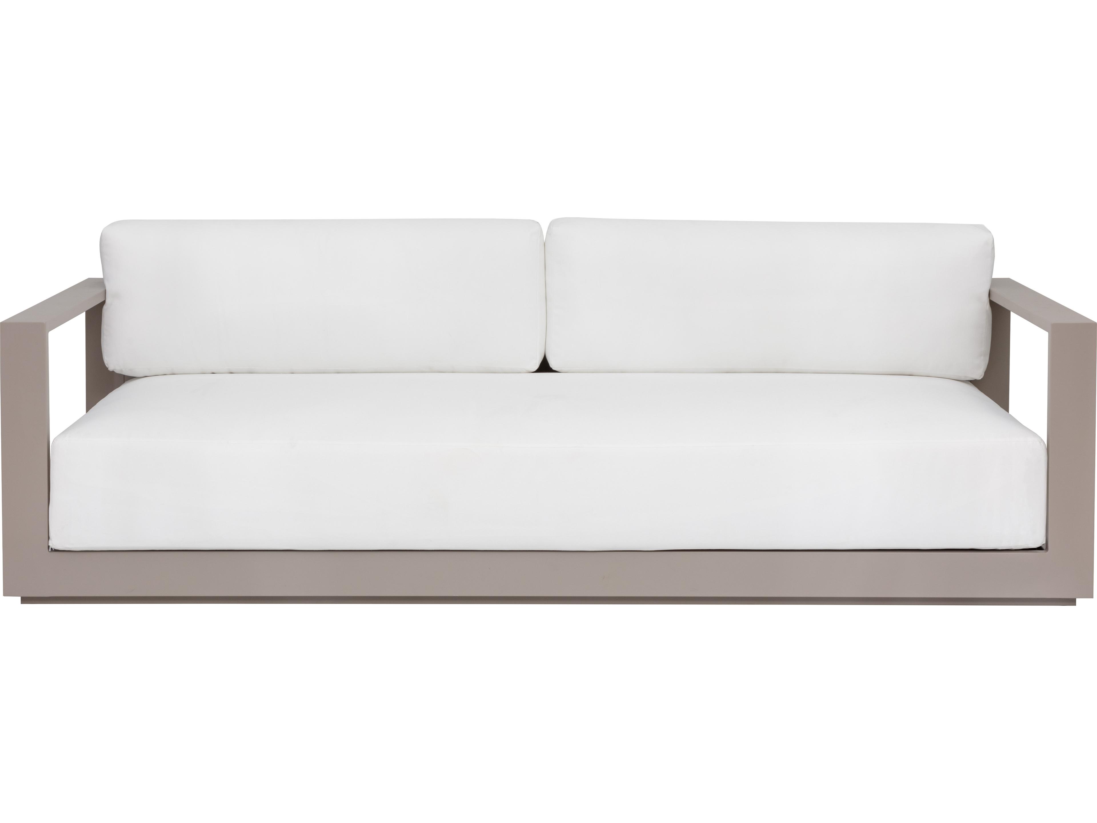 Sunpan Outdoor Tavira Sofa Aluminum Greige Sofa in Stinson White