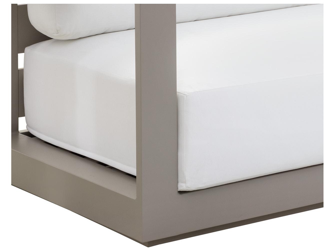 Sunpan Outdoor Tavira Sofa Aluminum Greige Sofa in Stinson White