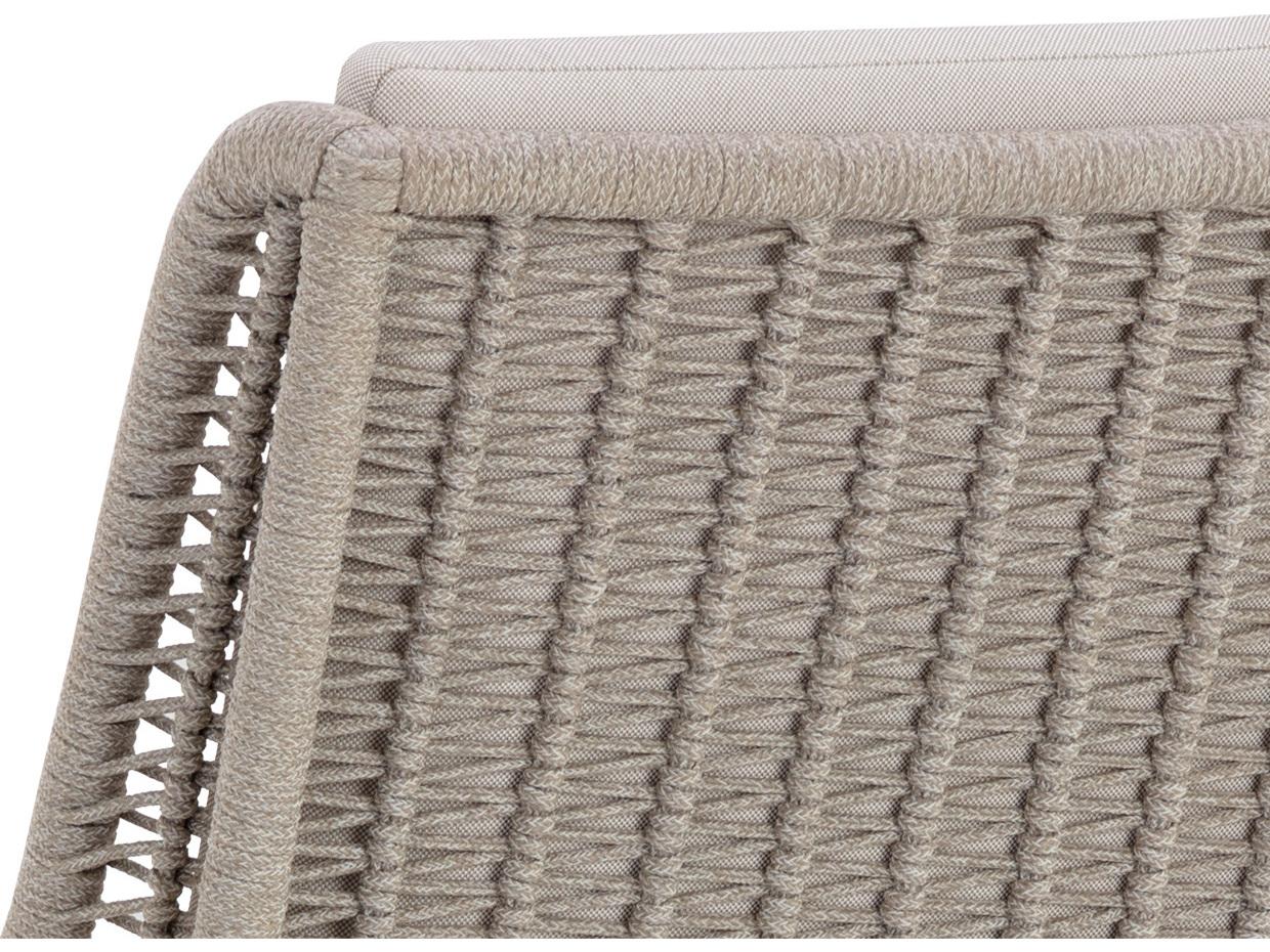 Sunpan Outdoor Sorrento Teak Wood Light Brown Dining Side Chair in Palazzo Cream