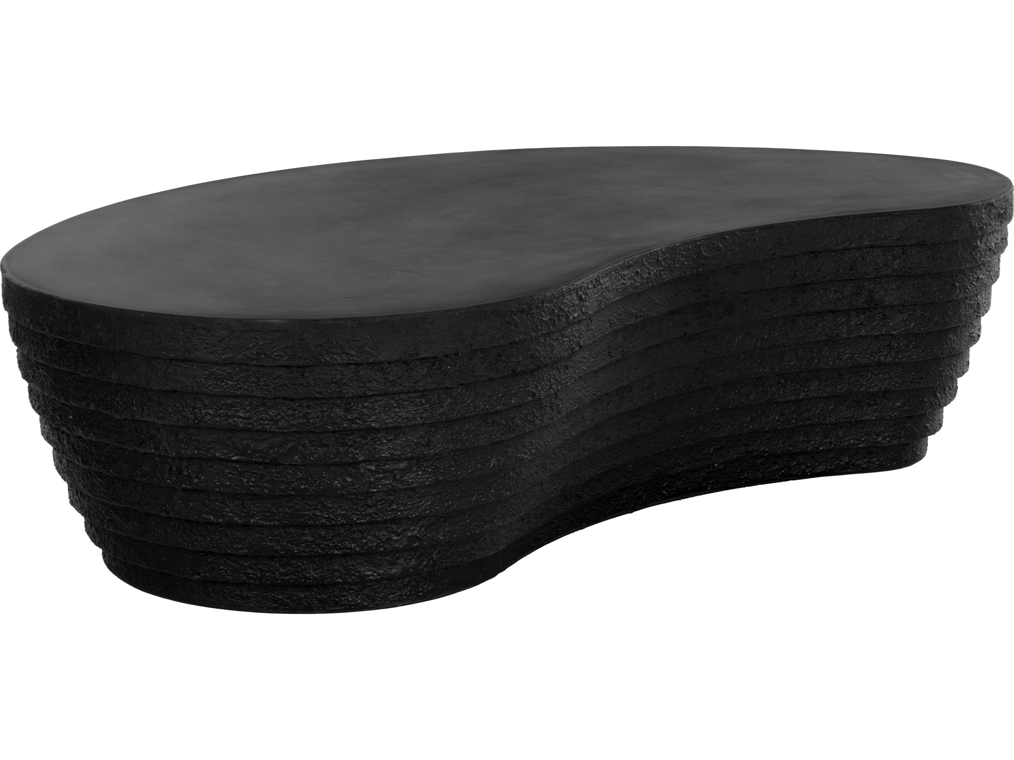 Sunpan Outdoor Mojave Concrete Black Oval Coffee Table