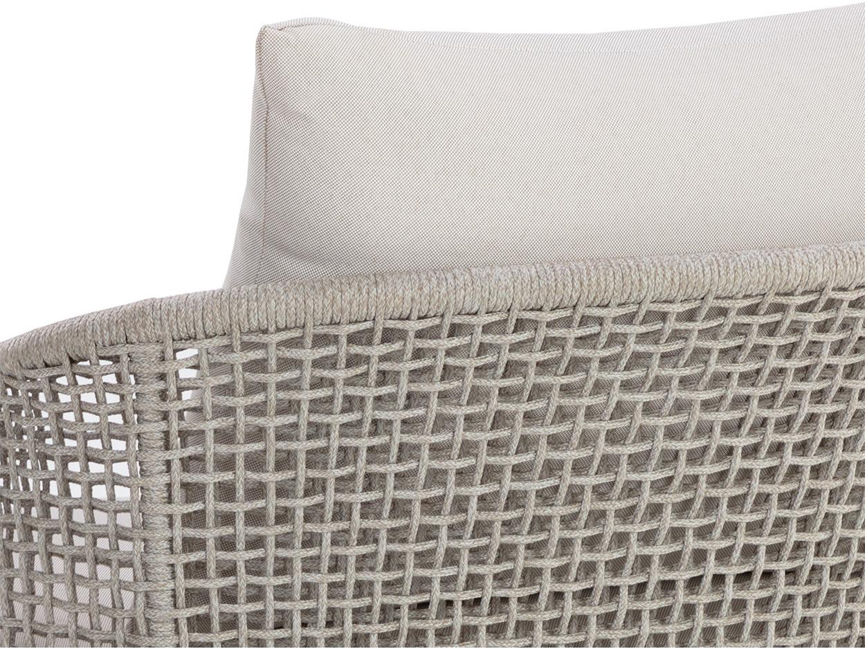 Sunpan Outdoor Capri Teak Wood Light Brown Lounge Chair in Palazzo Cream