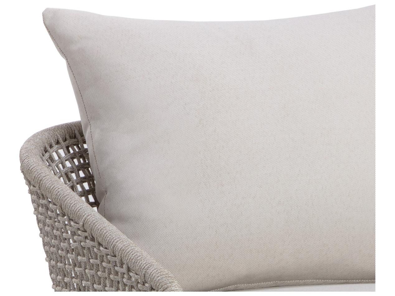 Sunpan Outdoor Capri Teak Wood Light Brown Lounge Chair in Palazzo Cream