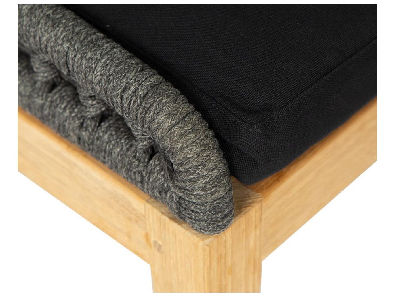 Sunpan Outdoor Sorrento Teak Wood Natural Dining Side Chair in Arashi Black