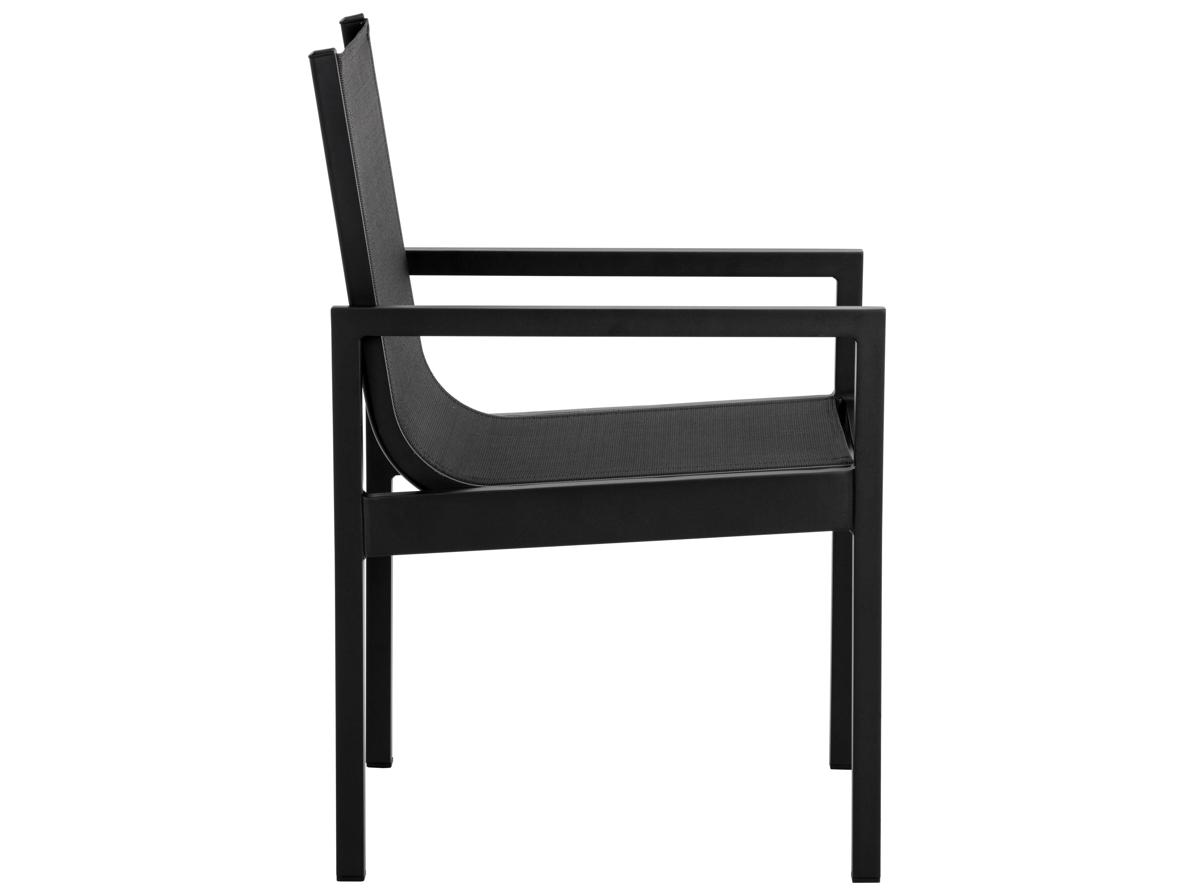 Sunpan Outdoor Merano Aluminum Black Dining Arm Chair