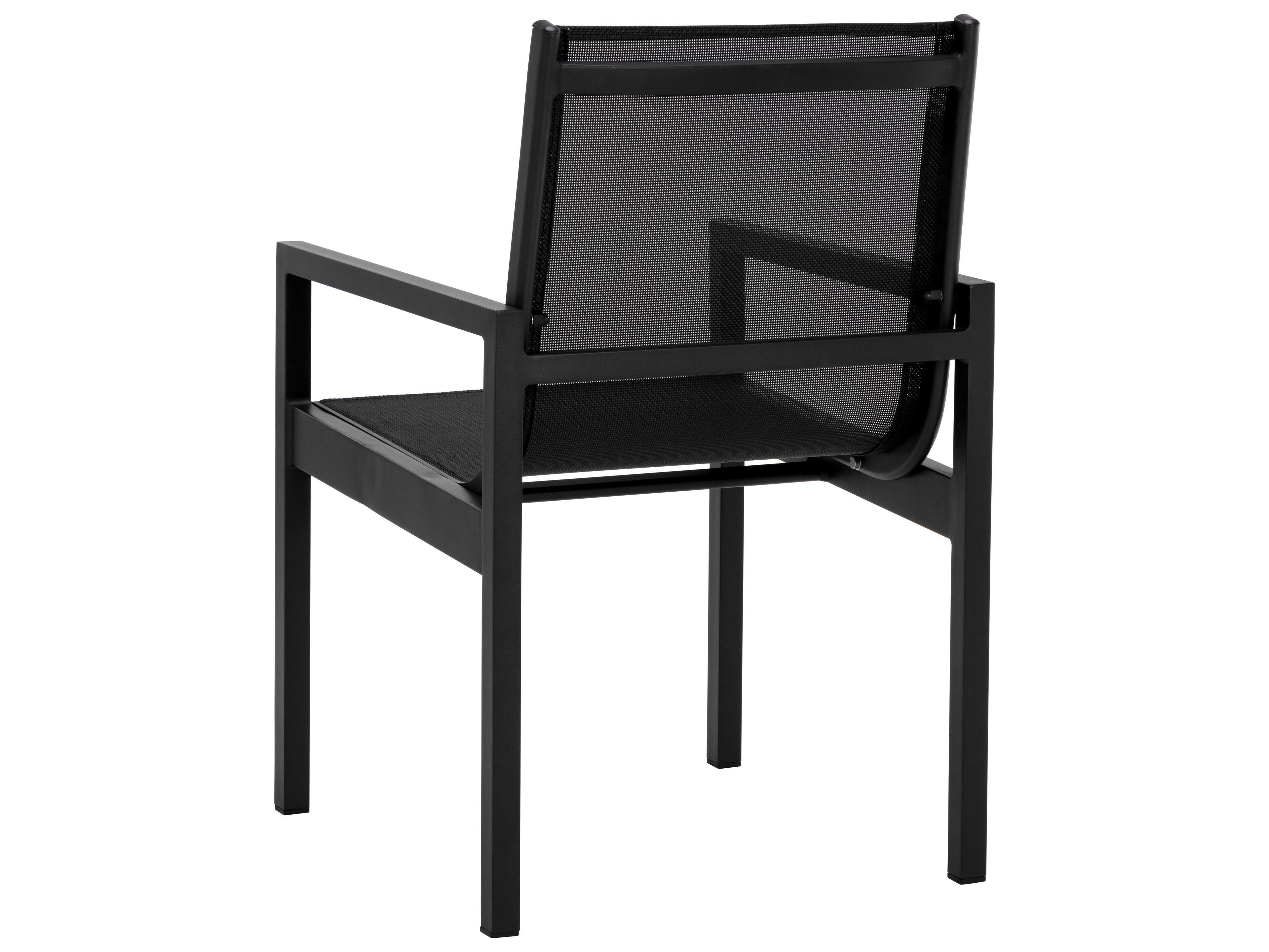 Sunpan Outdoor Merano Aluminum Black Dining Arm Chair